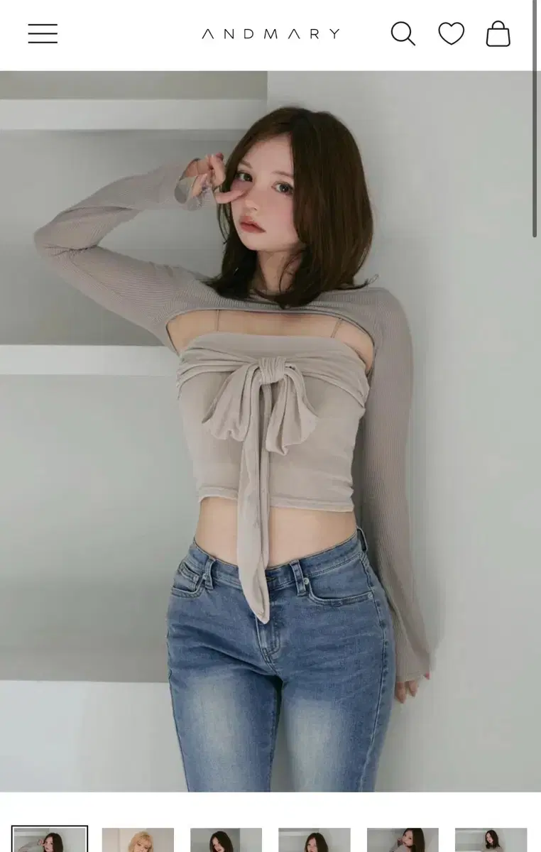 andmary 앤드마리 shayla ribbon tops 스나계 탑 | 브랜드 중고거래